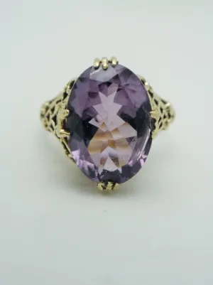 10k Amethyst Filigree Ring
