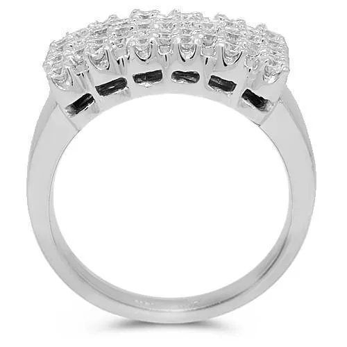 10K White Solid Gold Mens Diamond Ring 2.67 Ctw