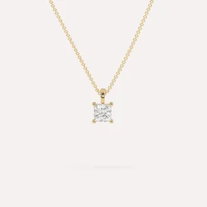 1/2 carat Princess Diamond Pendant Necklace