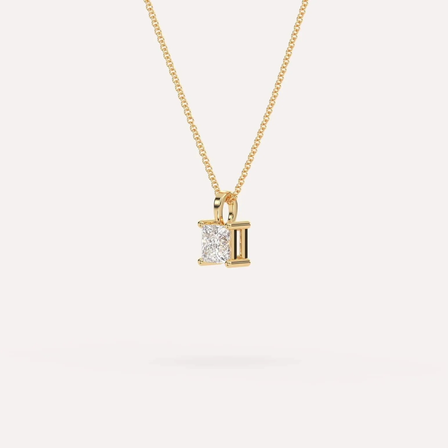 1/2 carat Princess Diamond Pendant Necklace