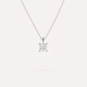 1/2 carat Princess Diamond Pendant Necklace