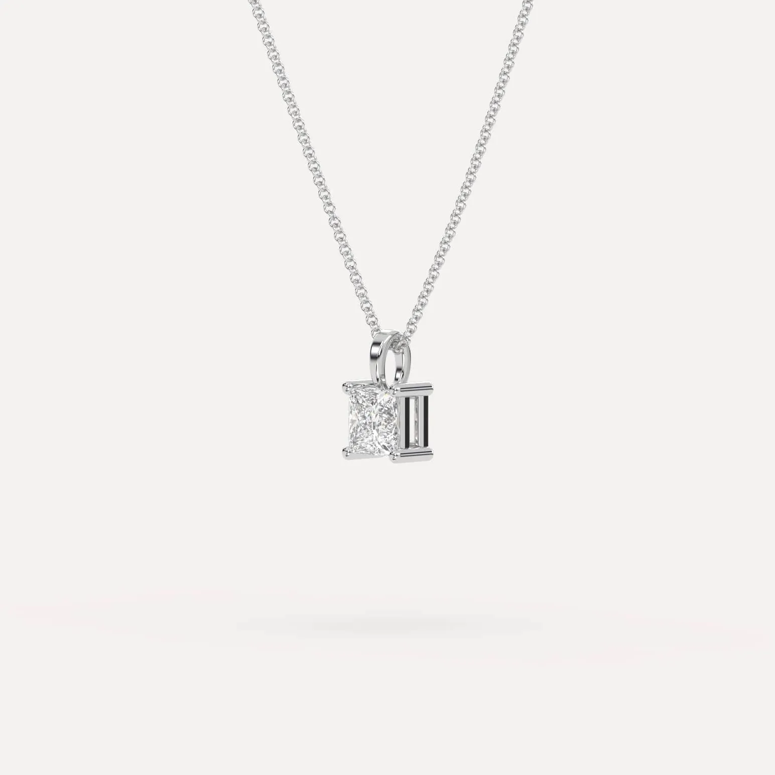 1/2 carat Princess Diamond Pendant Necklace