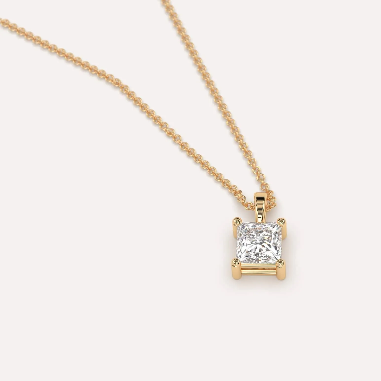 1/2 carat Princess Diamond Pendant Necklace