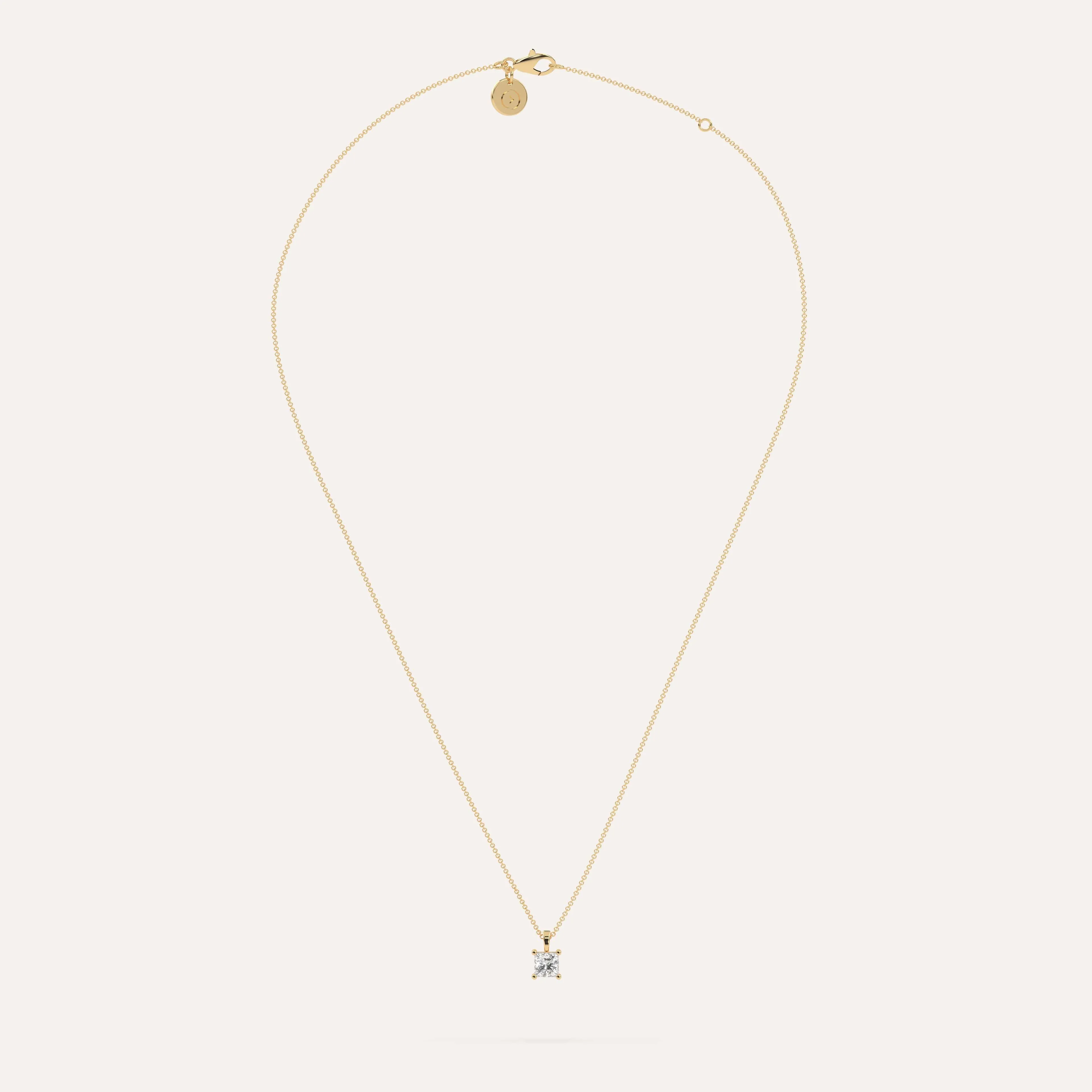1/2 carat Princess Diamond Pendant Necklace