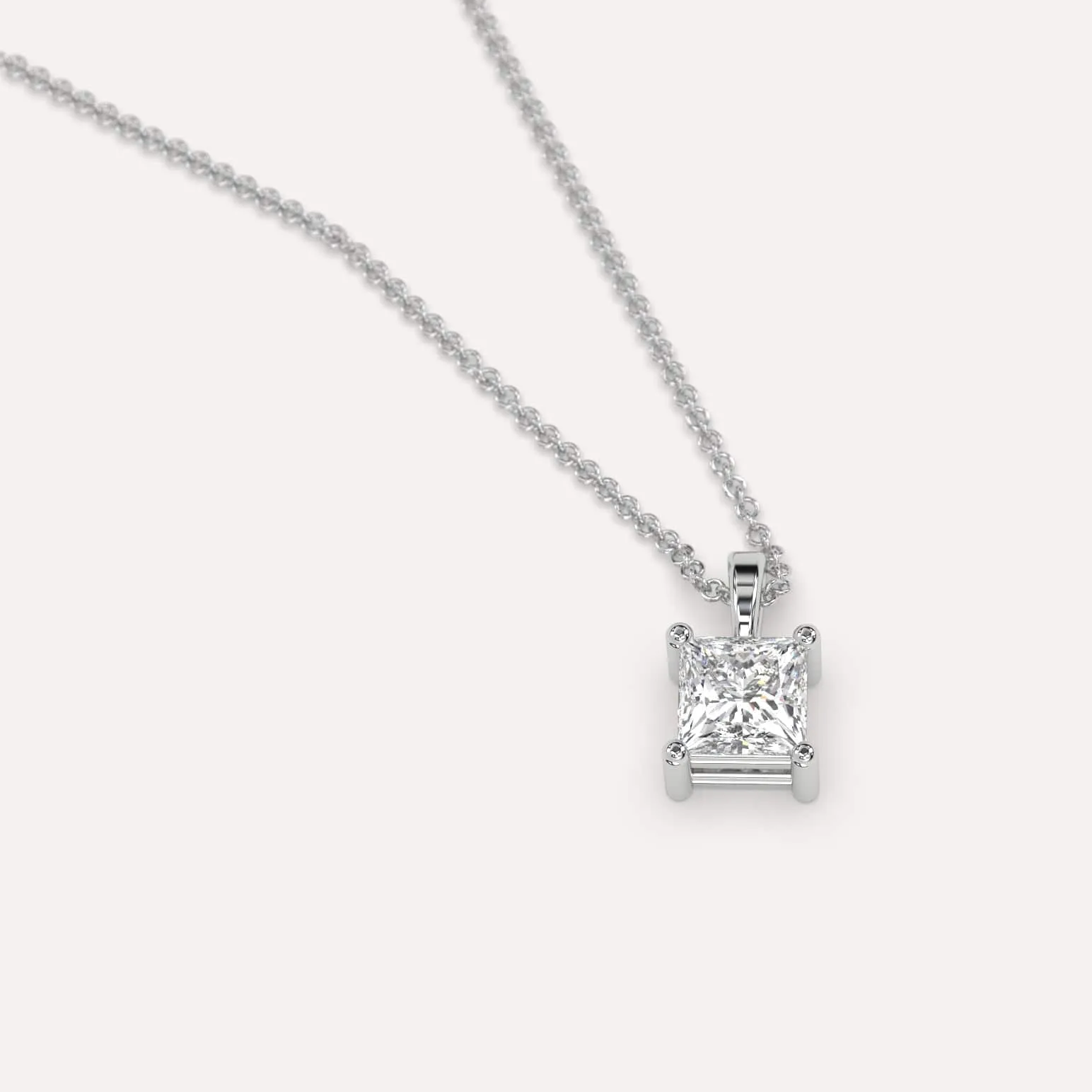 1/2 carat Princess Diamond Pendant Necklace