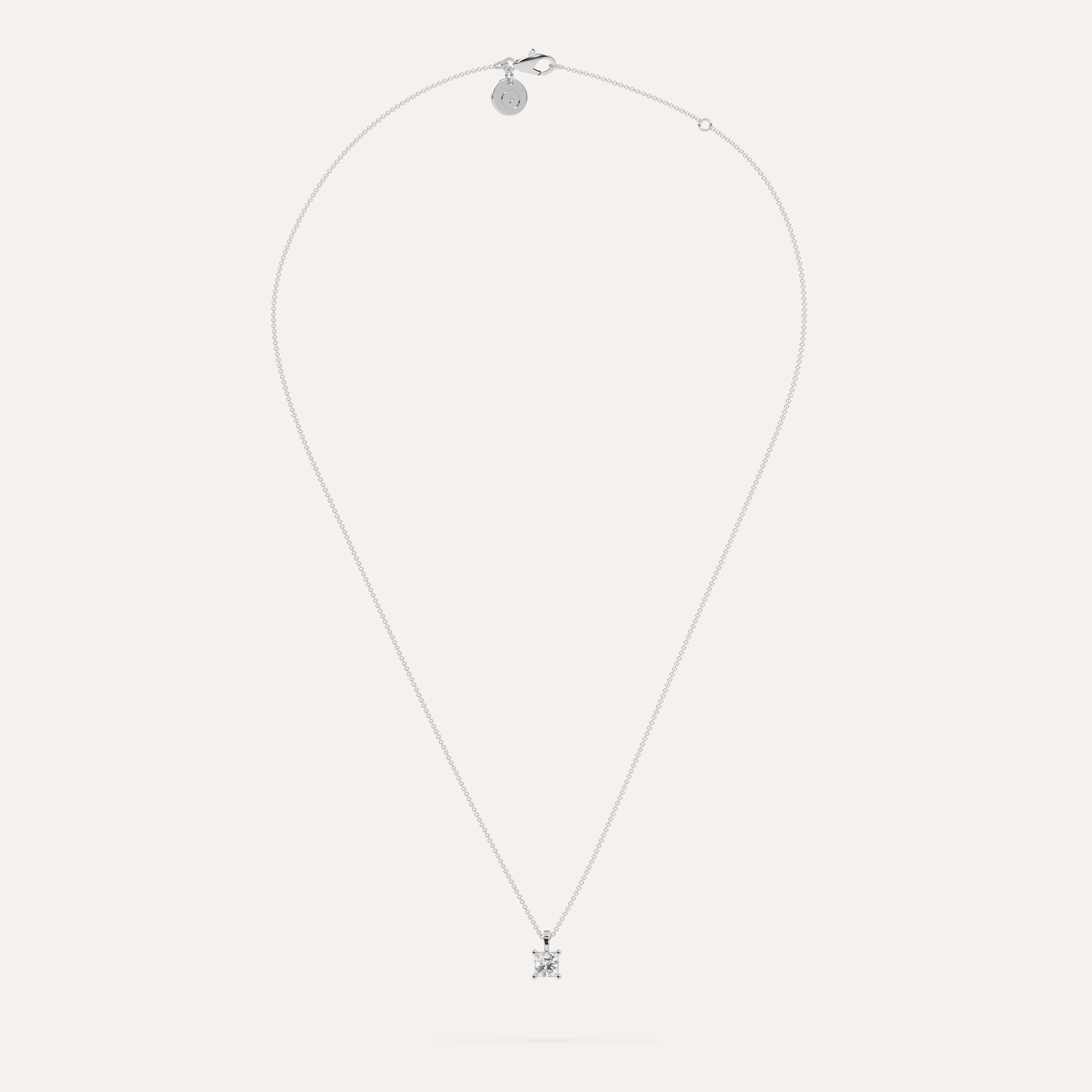 1/2 carat Princess Diamond Pendant Necklace