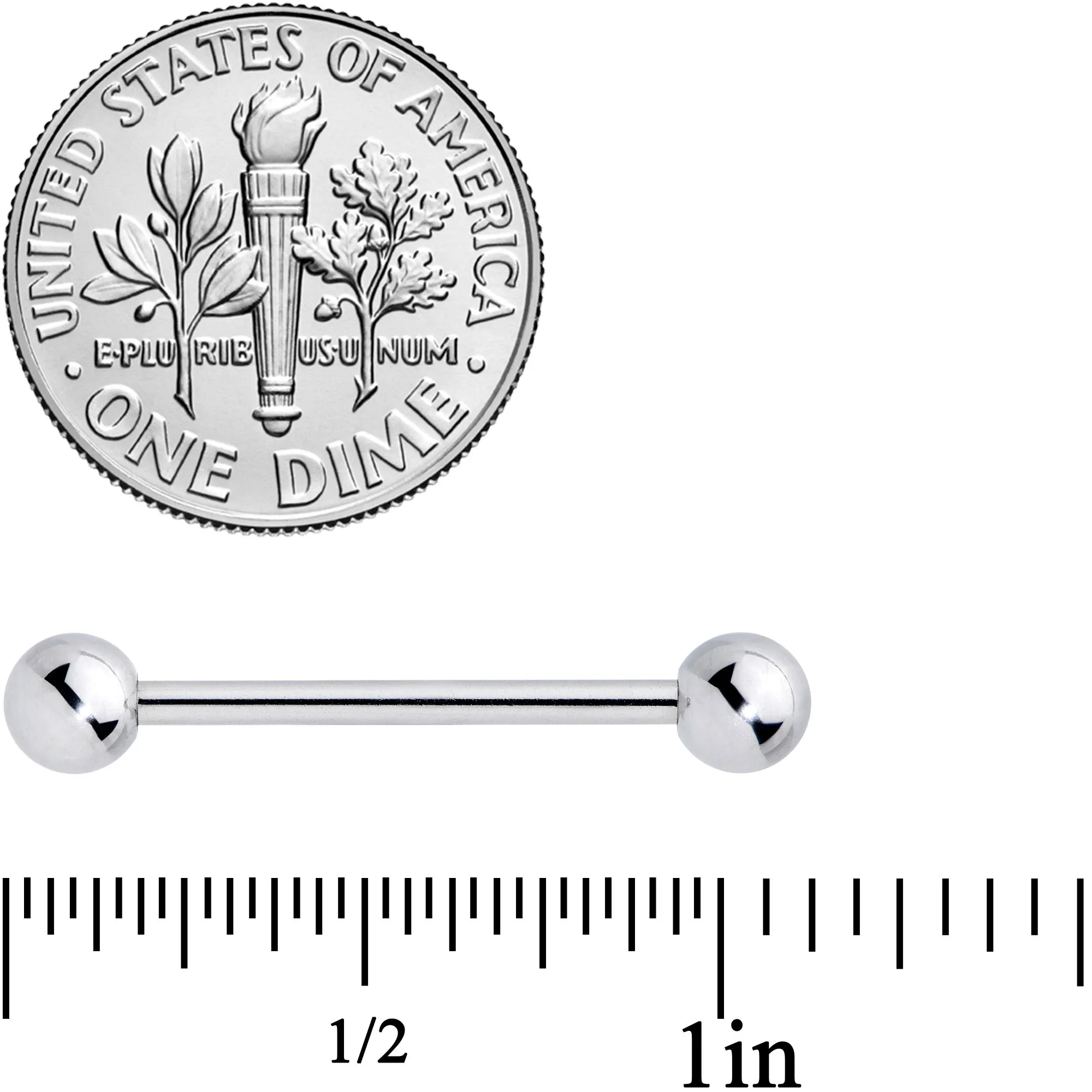14 Gauge 3/4 Stainless Steel Extra Long Barbell Tongue Ring