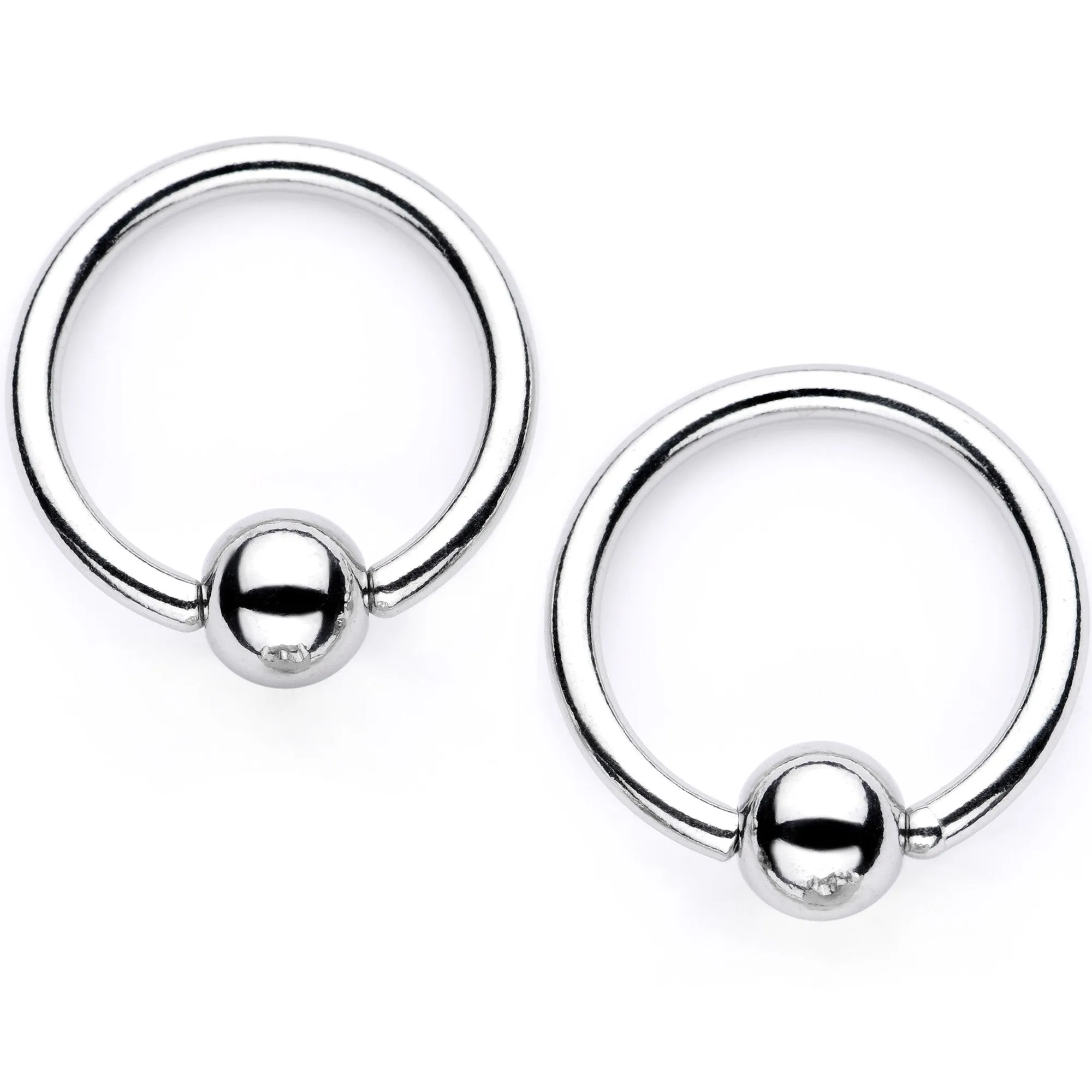 14 Gauge Blue Gem Supernova Captive Ring Barbell Nipple Ring Set