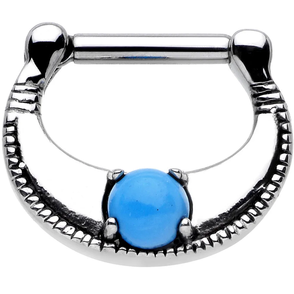 14 Gauge Surgical Steel Semi-precious Turquoise Septum Clicker