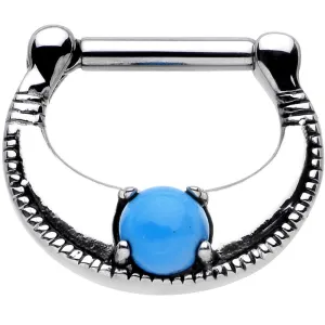 14 Gauge Surgical Steel Semi-precious Turquoise Septum Clicker