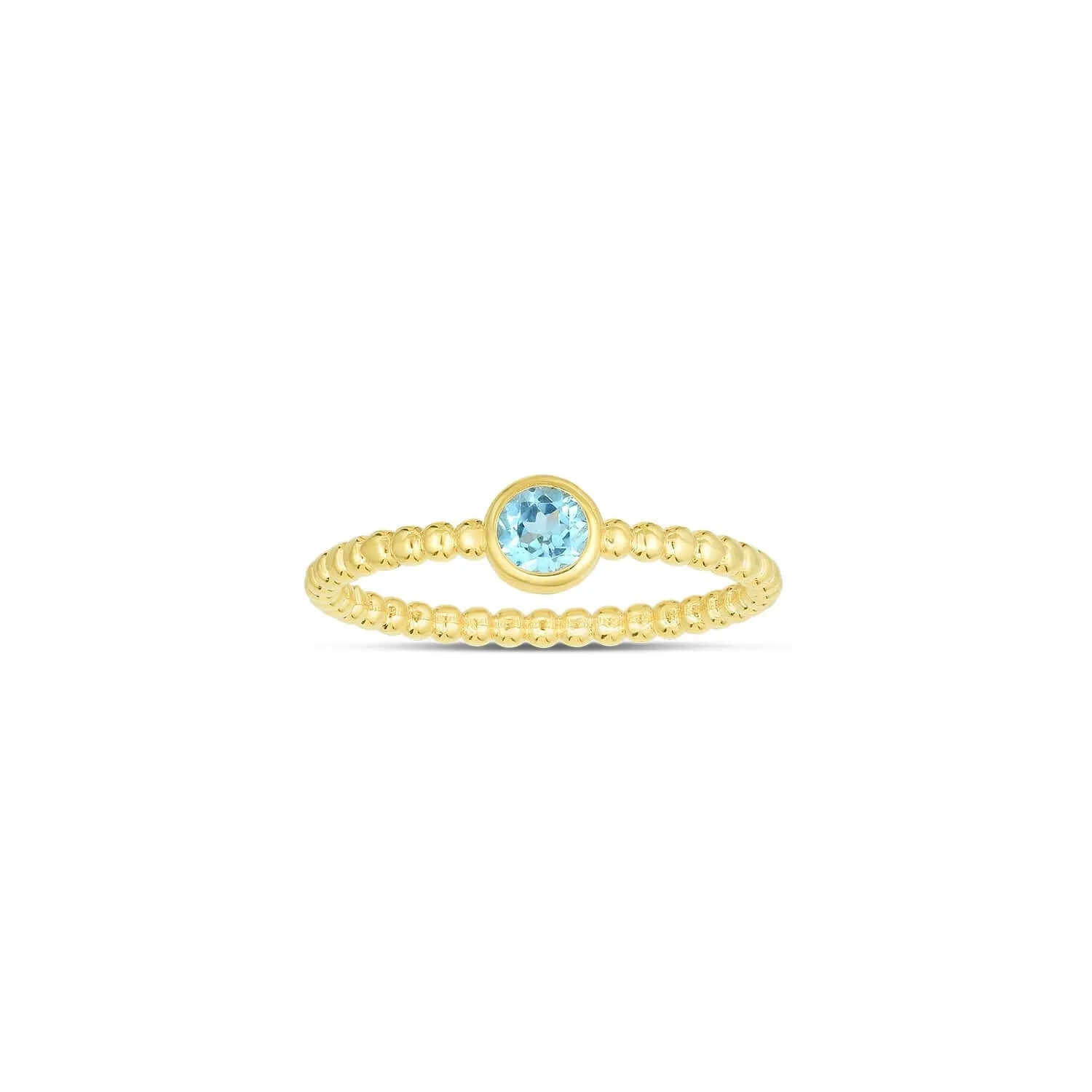 14K Gold Prosecco Petite Blue Topaz Ring