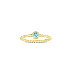 14K Gold Prosecco Petite Blue Topaz Ring