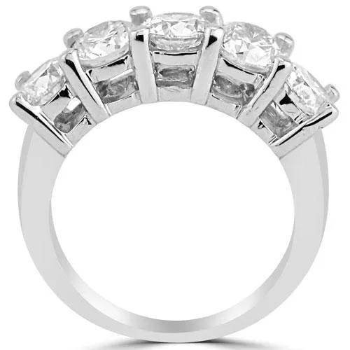 14K Solid White Gold Womens Diamond Wedding Ring Band 2.75 Ctw