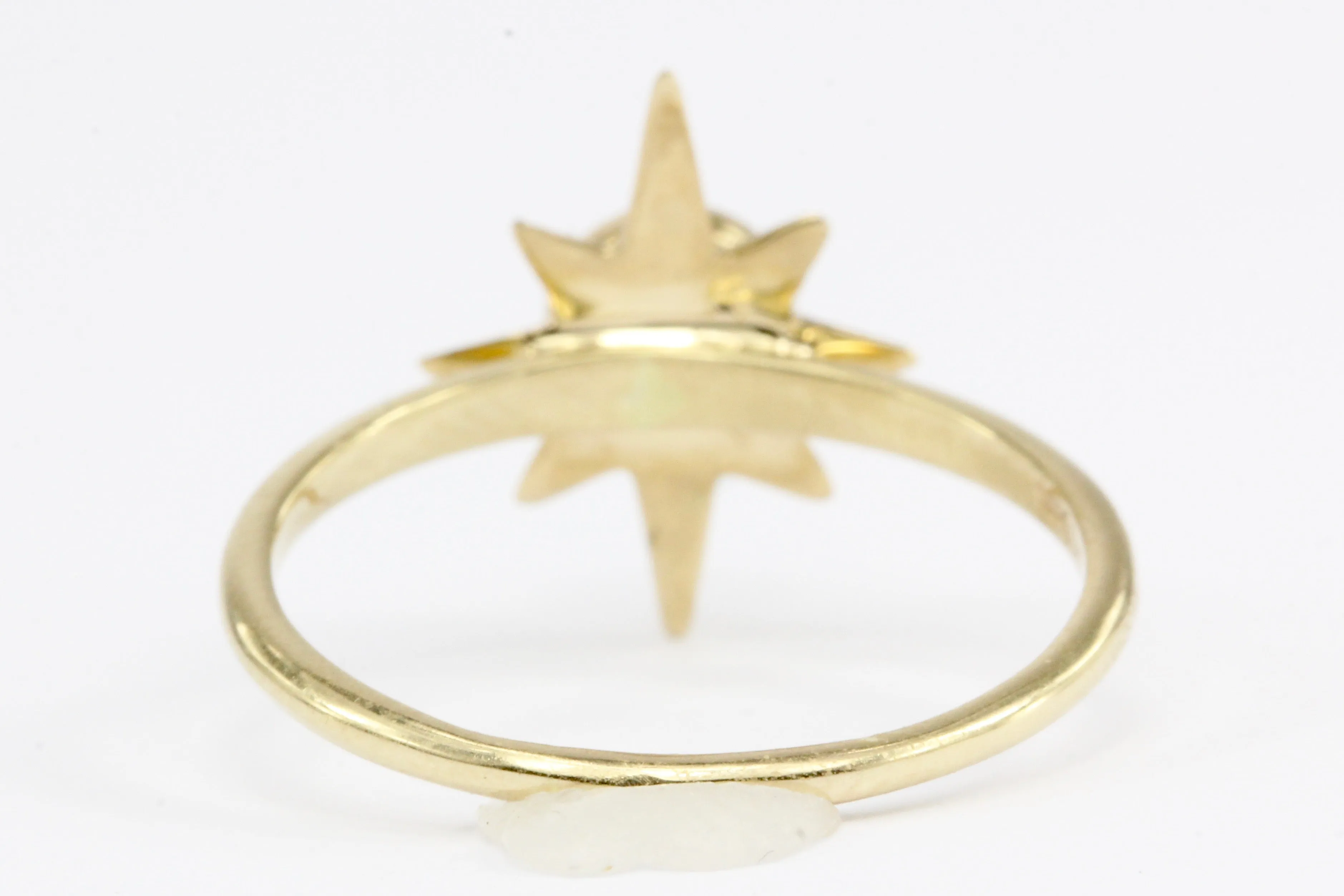 14K Yellow Gold Pink Star Sapphire Ring Size 7