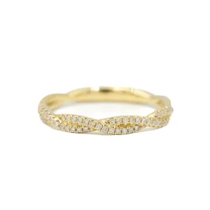 14ky Twist Diamond Stackable Band