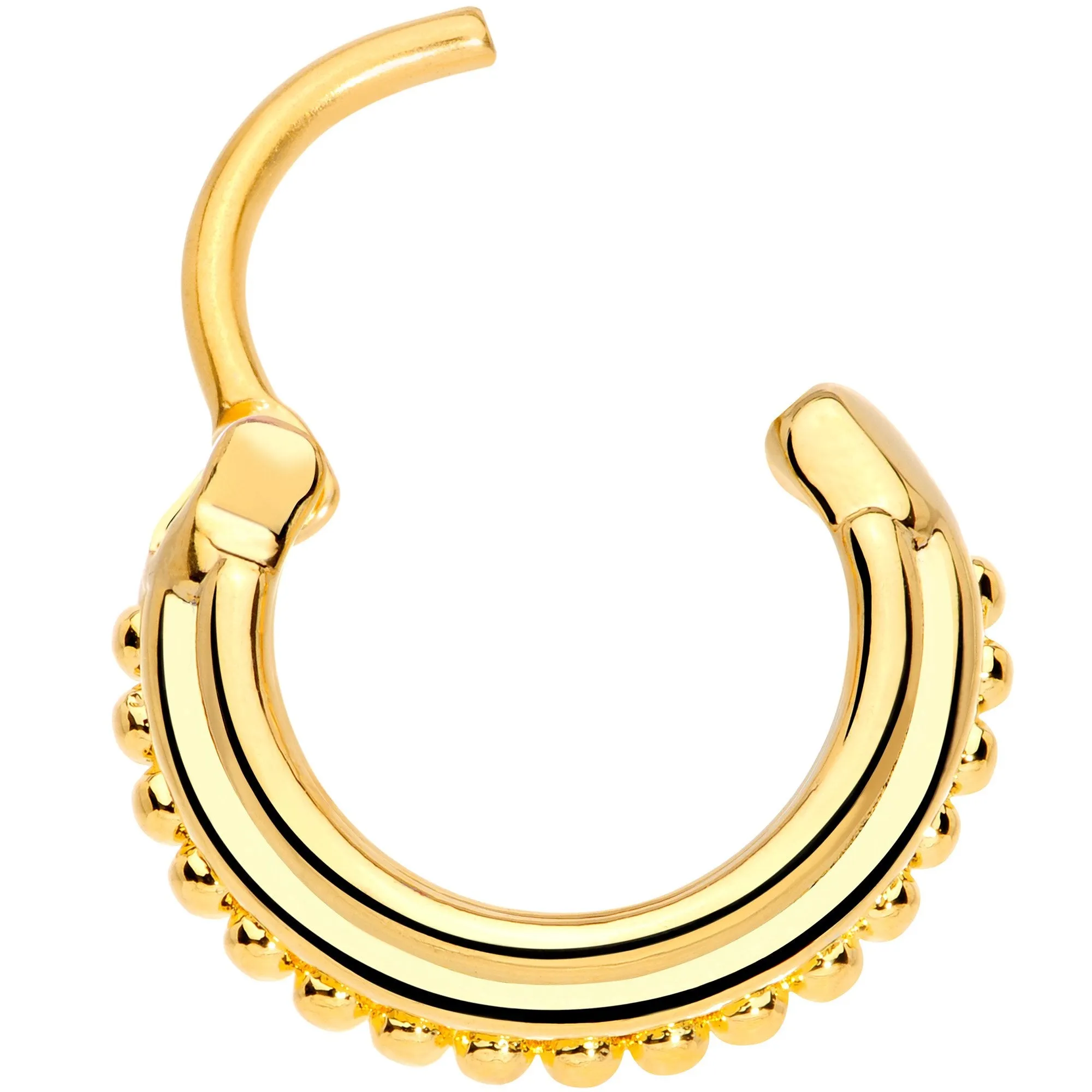 16 Gauge 3/8 Gold Tone Delicate Details Hinged Septum Ring