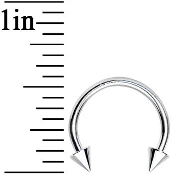16 Gauge 3/8 Stainless Steel Spike Horseshoe Circular Barbell
