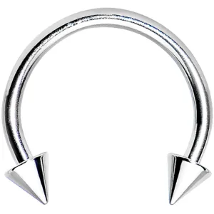 16 Gauge 3/8 Stainless Steel Spike Horseshoe Circular Barbell