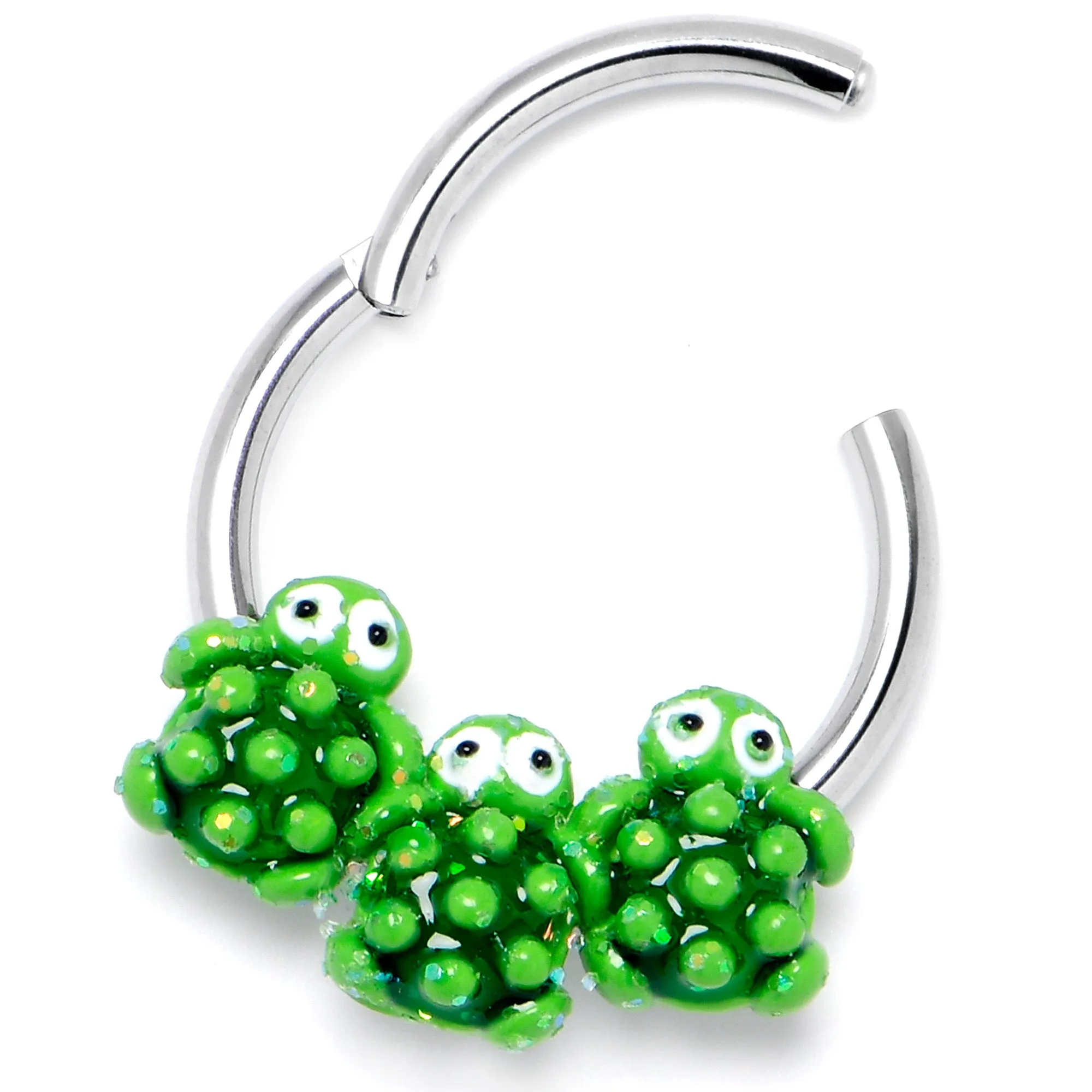 16 Gauge 3/8 Texture Turtle Trio Hinged Segment Ring