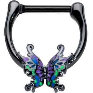16 Gauge 5/16 Black Fantasy Faerie Wings Cartilage Clicker