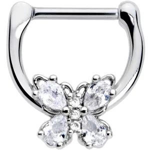 16 Gauge 5/16 Clear Gem Baroque Beauty Butterfly Cartilage Clicker
