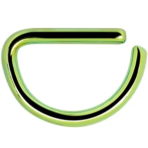 16 Gauge 5/16 Green Anodized Stainless Steel Simple Septum Ring