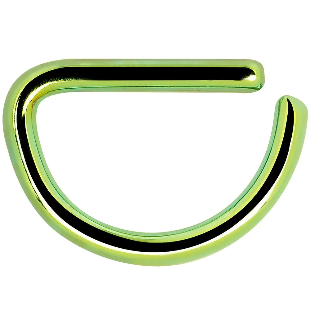 16 Gauge 5/16 Green Anodized Stainless Steel Simple Septum Ring