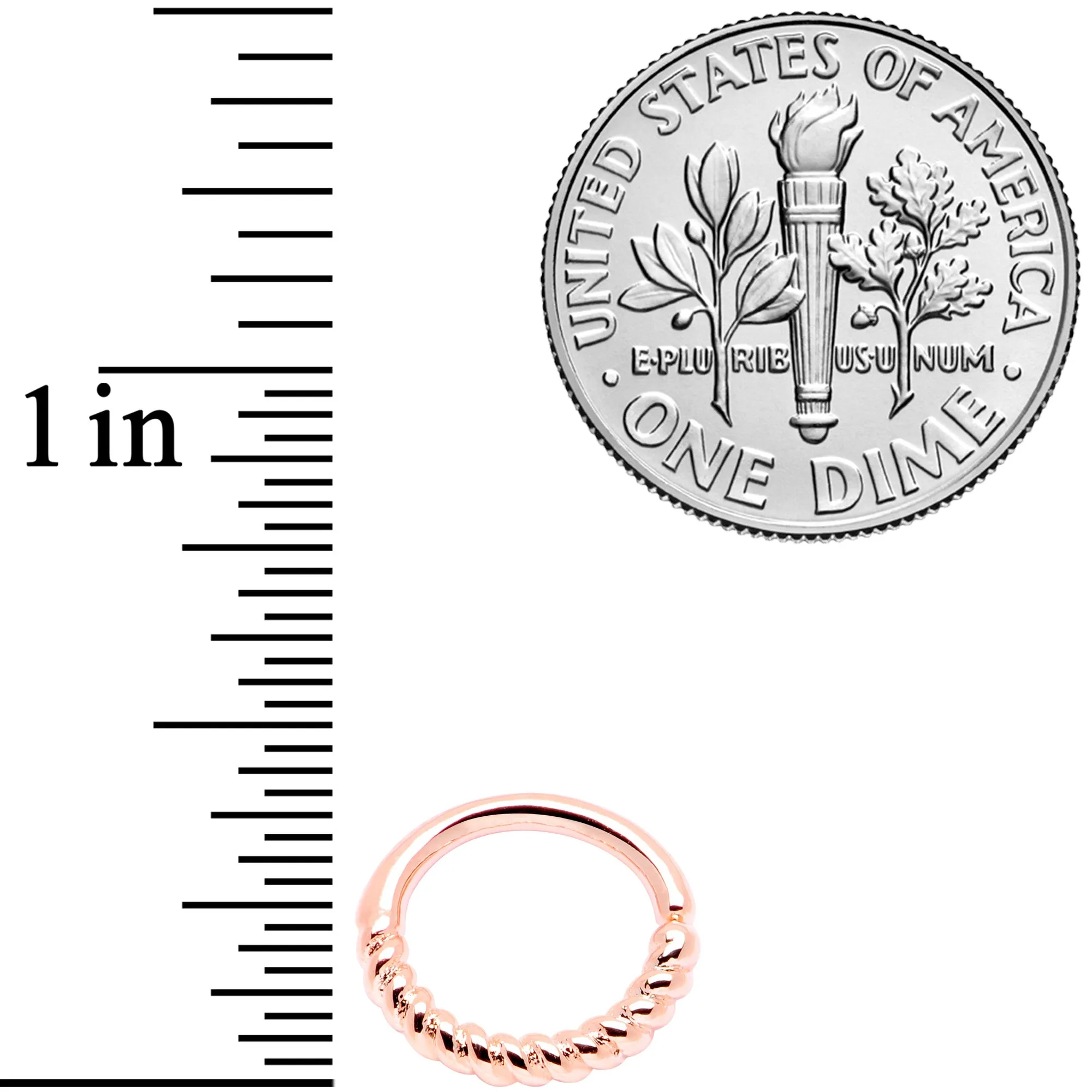 16 Gauge 5/16 Rose Gold Tone Coil Closure Ring