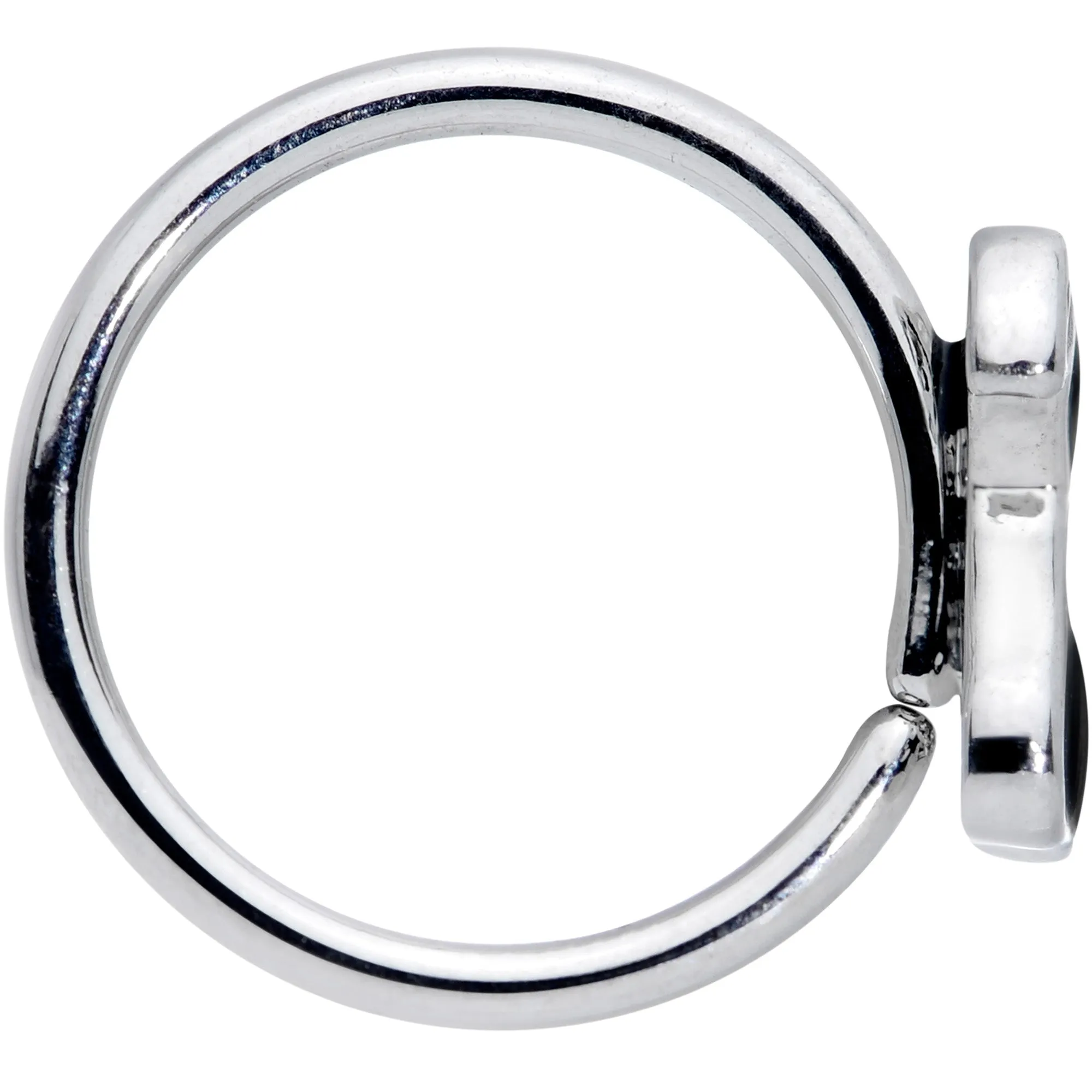 18 Gauge 3/8 Black Sitting Dog Nose Hoop