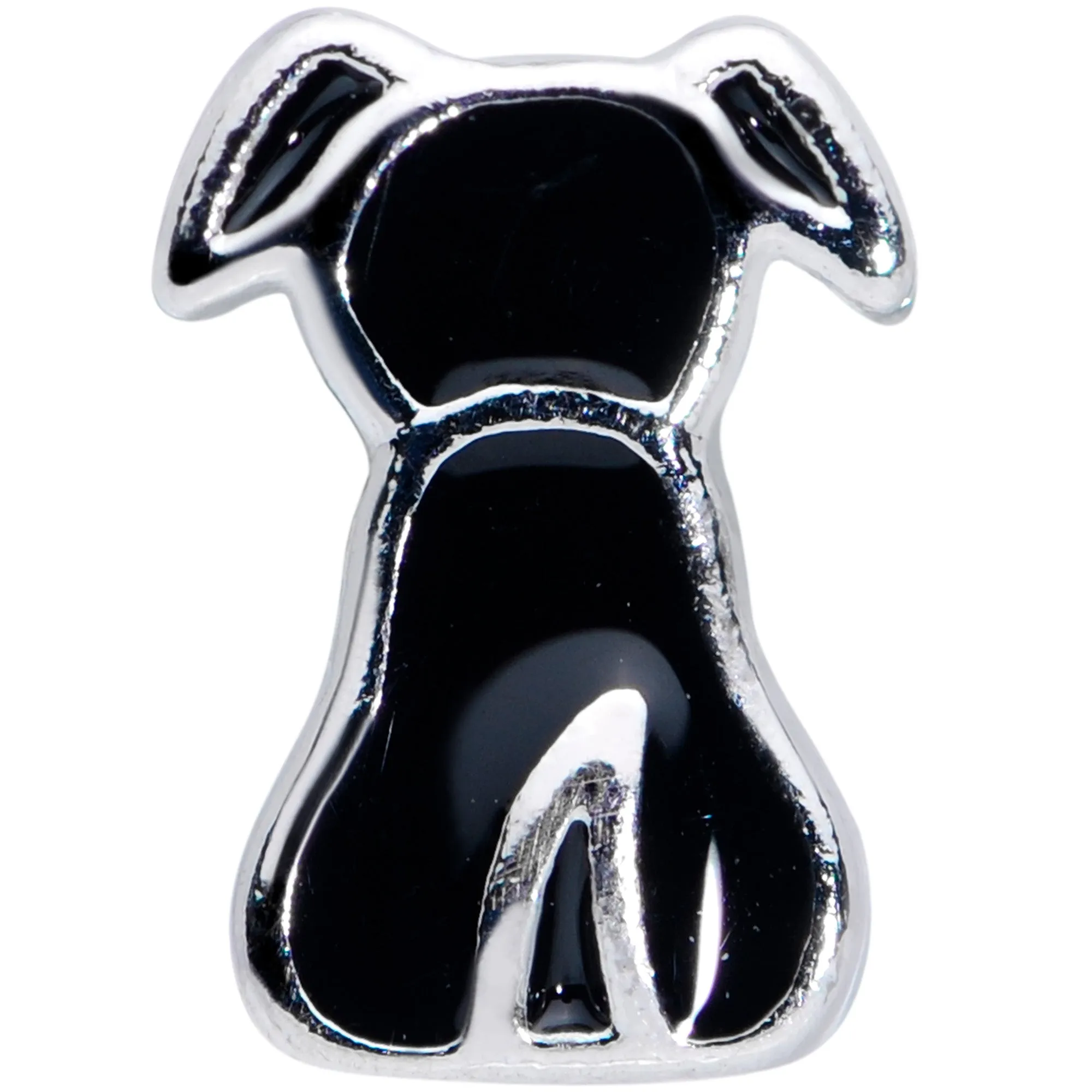 18 Gauge 3/8 Black Sitting Dog Nose Hoop