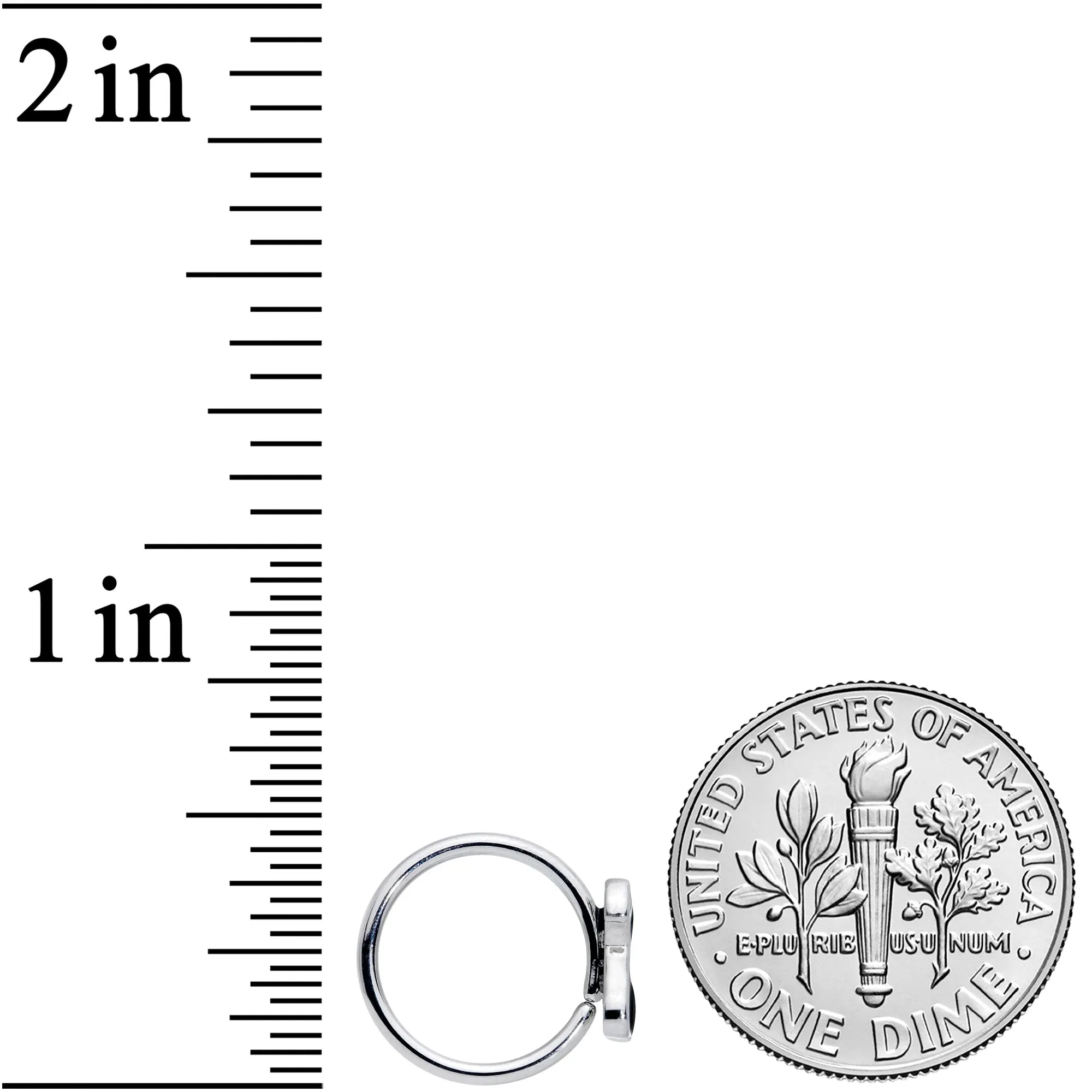 18 Gauge 3/8 Black Sitting Dog Nose Hoop