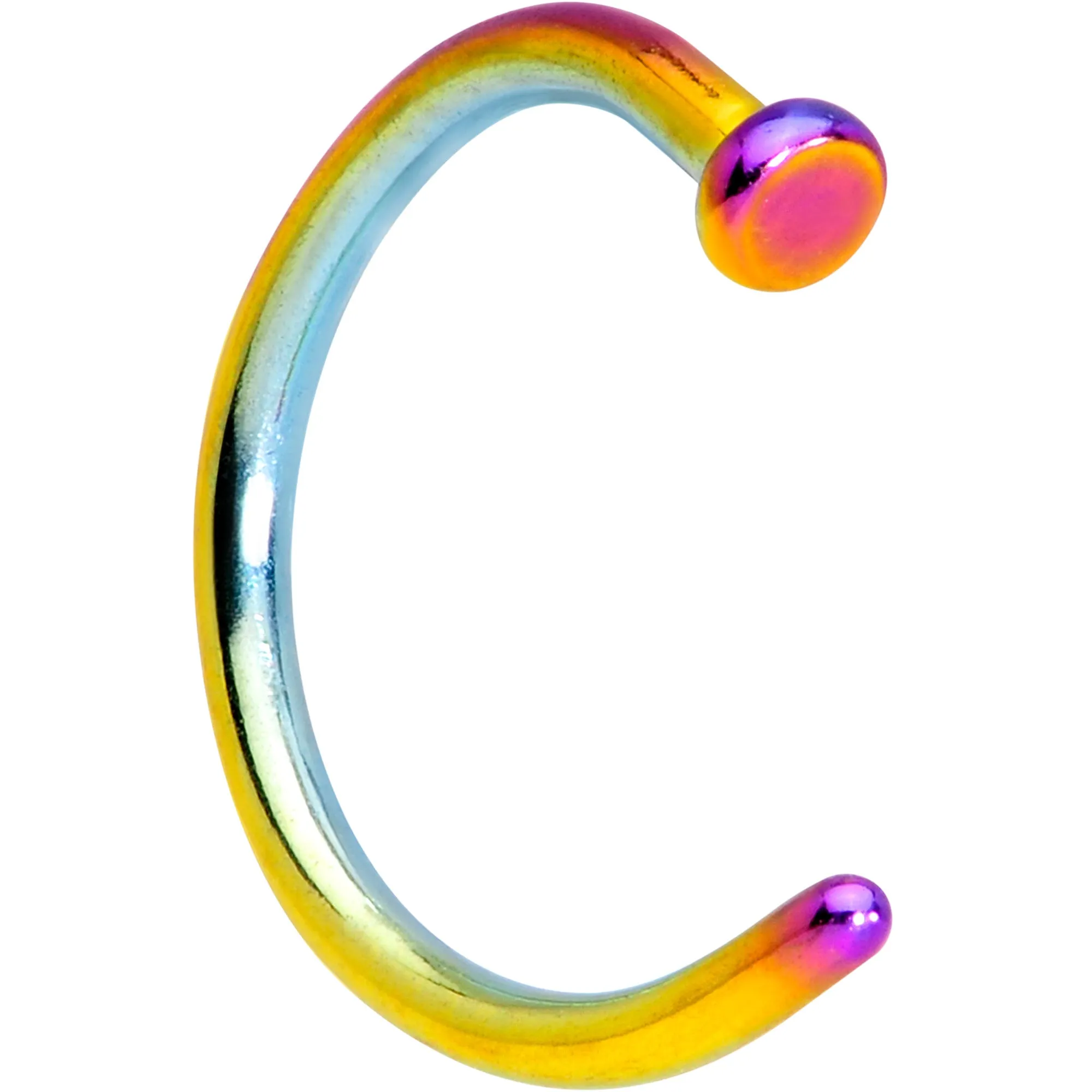 18 Gauge 5/16 Rainbow PVD Implant Grade Titanium Disc Nose Hoop
