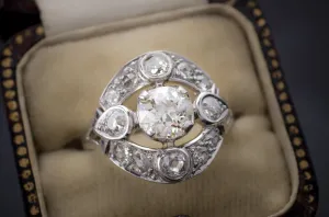 1.83CTW OLD EUROPEAN CUT DIAMOND RING IN PLATINUM