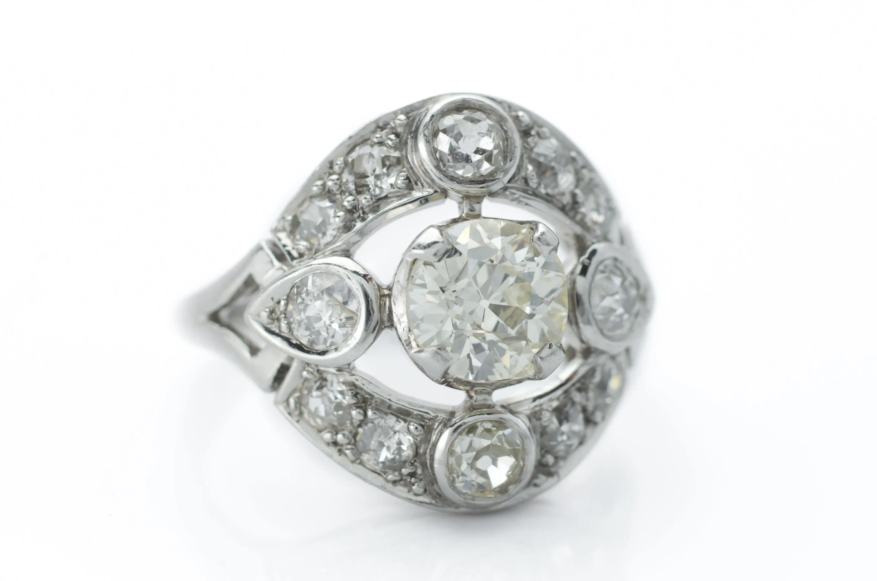 1.83CTW OLD EUROPEAN CUT DIAMOND RING IN PLATINUM
