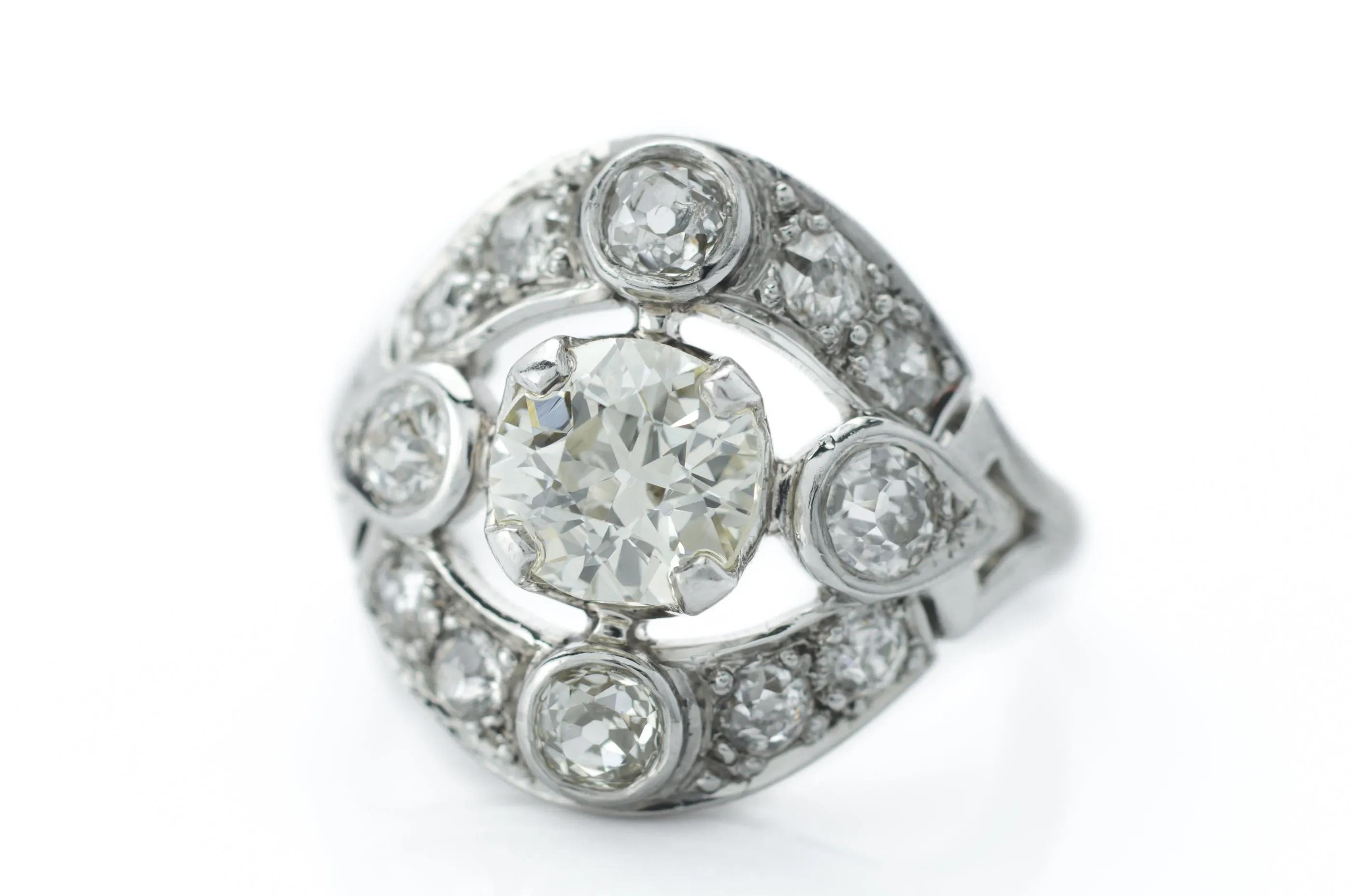 1.83CTW OLD EUROPEAN CUT DIAMOND RING IN PLATINUM