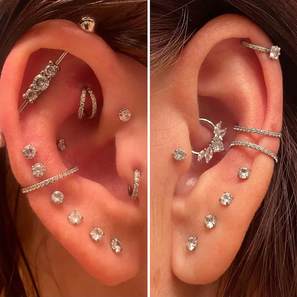 18G Nose Hoop CZ Stainless Steel Nose Ring