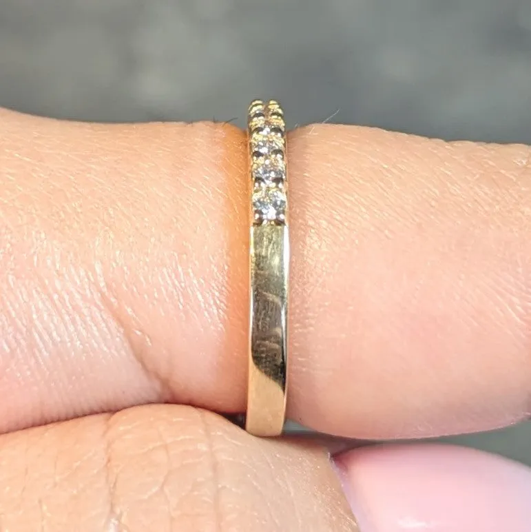 1990's Diamond 14 Karat Yellow Gold Vintage Stacking Band Ring