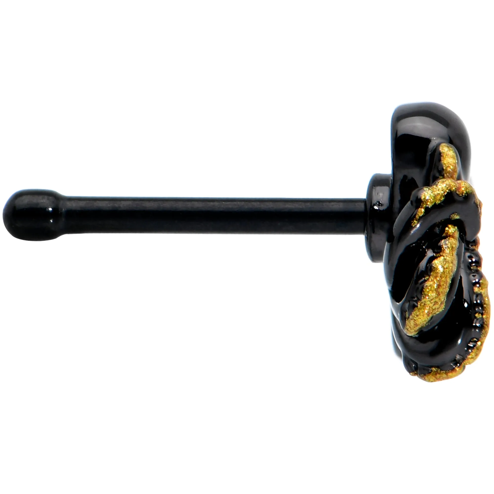 20 Gauge 1/4 Black Understated Octopus Nose Bone