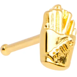 20 Gauge 1/4 Gold Tone Fast Food French Fries Nose Bone