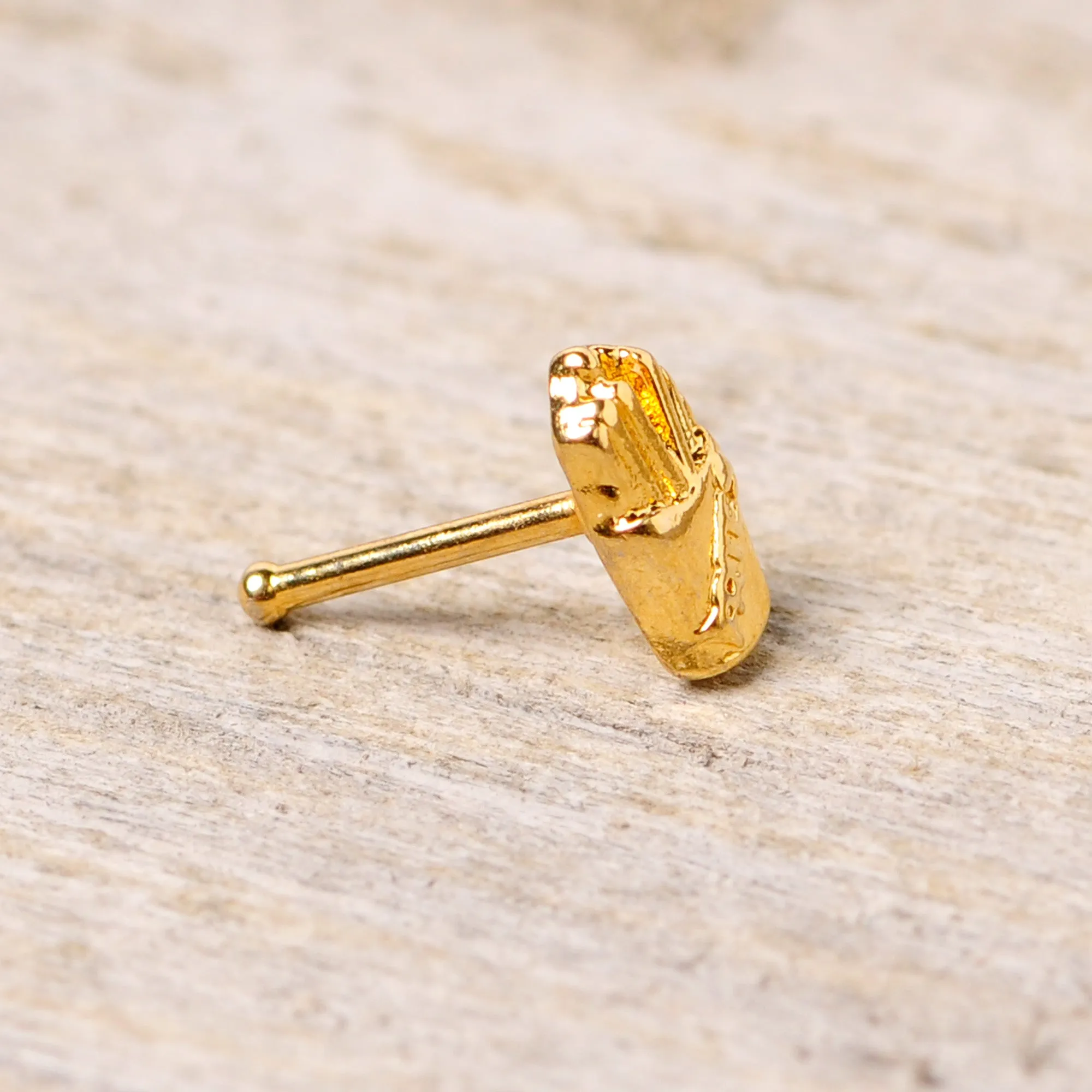 20 Gauge 1/4 Gold Tone Fast Food French Fries Nose Bone