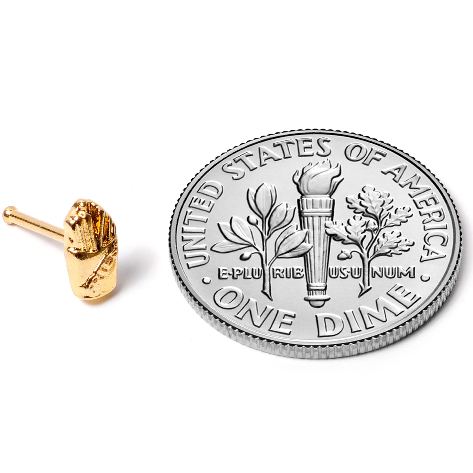 20 Gauge 1/4 Gold Tone Fast Food French Fries Nose Bone