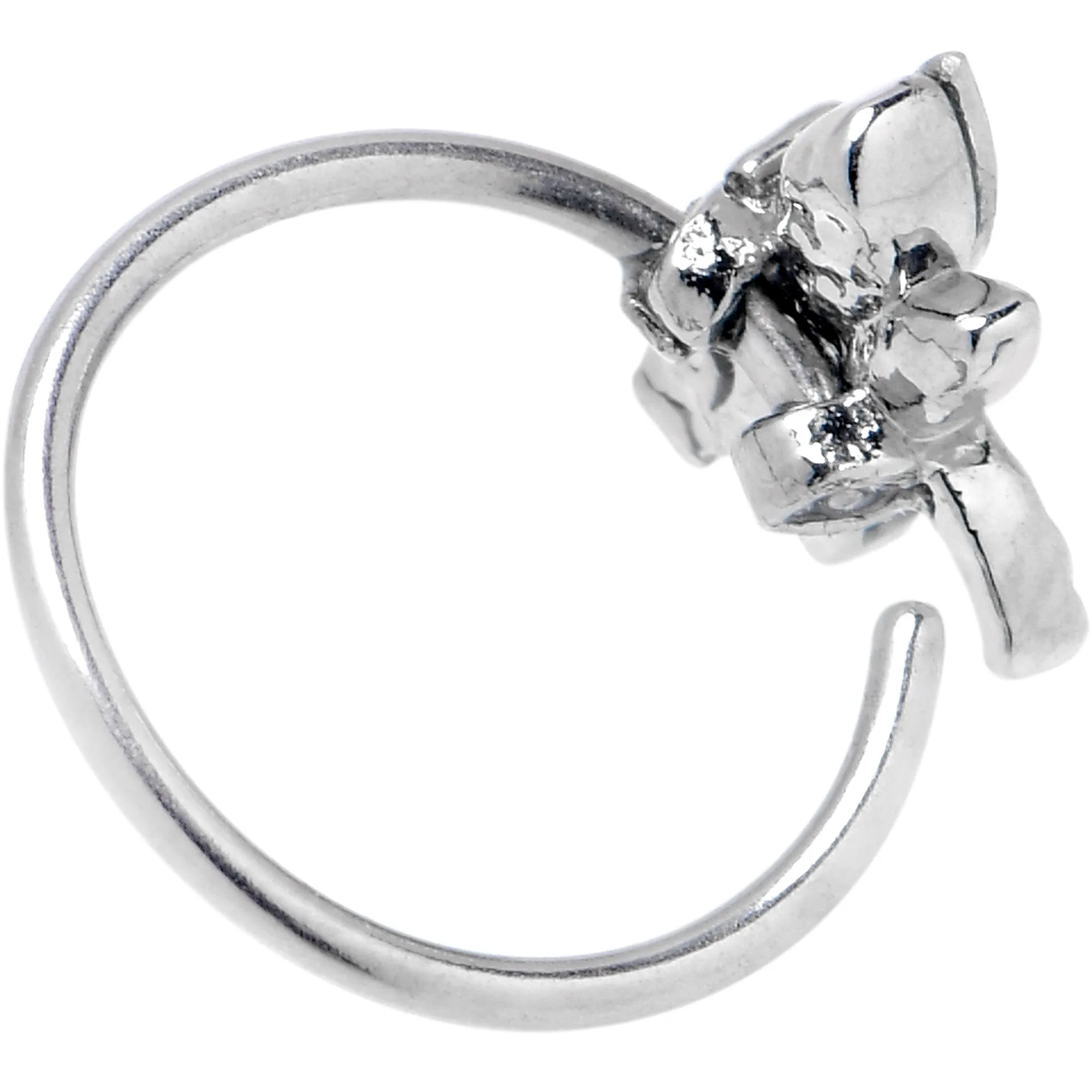20 Gauge 5/16 Aurora CZ Gem Understated Dragonfly Nose Hoop