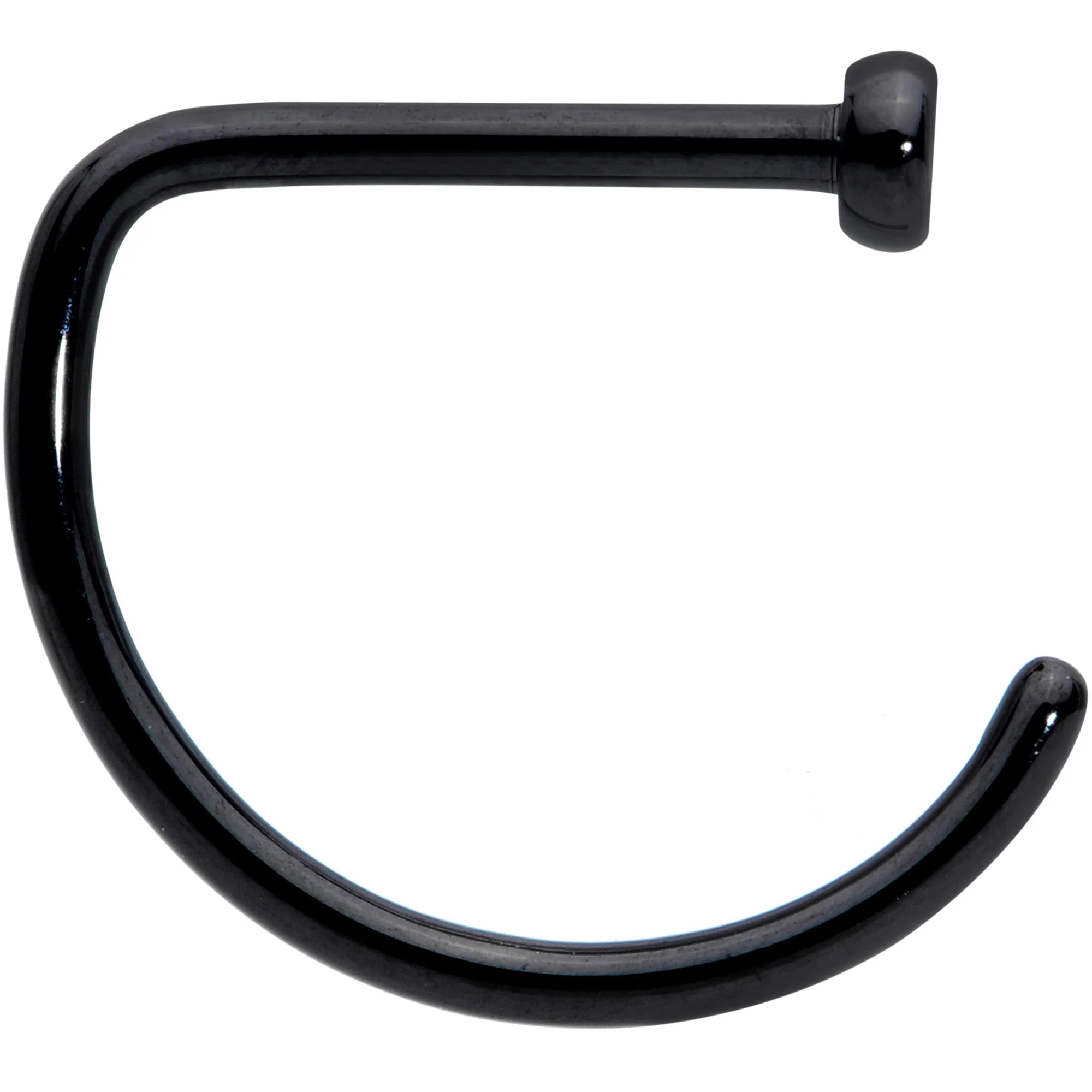 20 Gauge 5/16 Black Implant Grade Titanium D Shape Nose Hoop