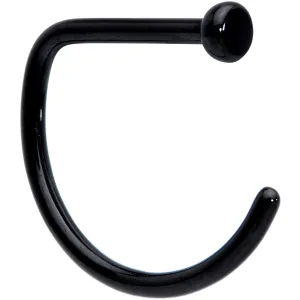 20 Gauge 5/16 Black Implant Grade Titanium D Shape Nose Hoop