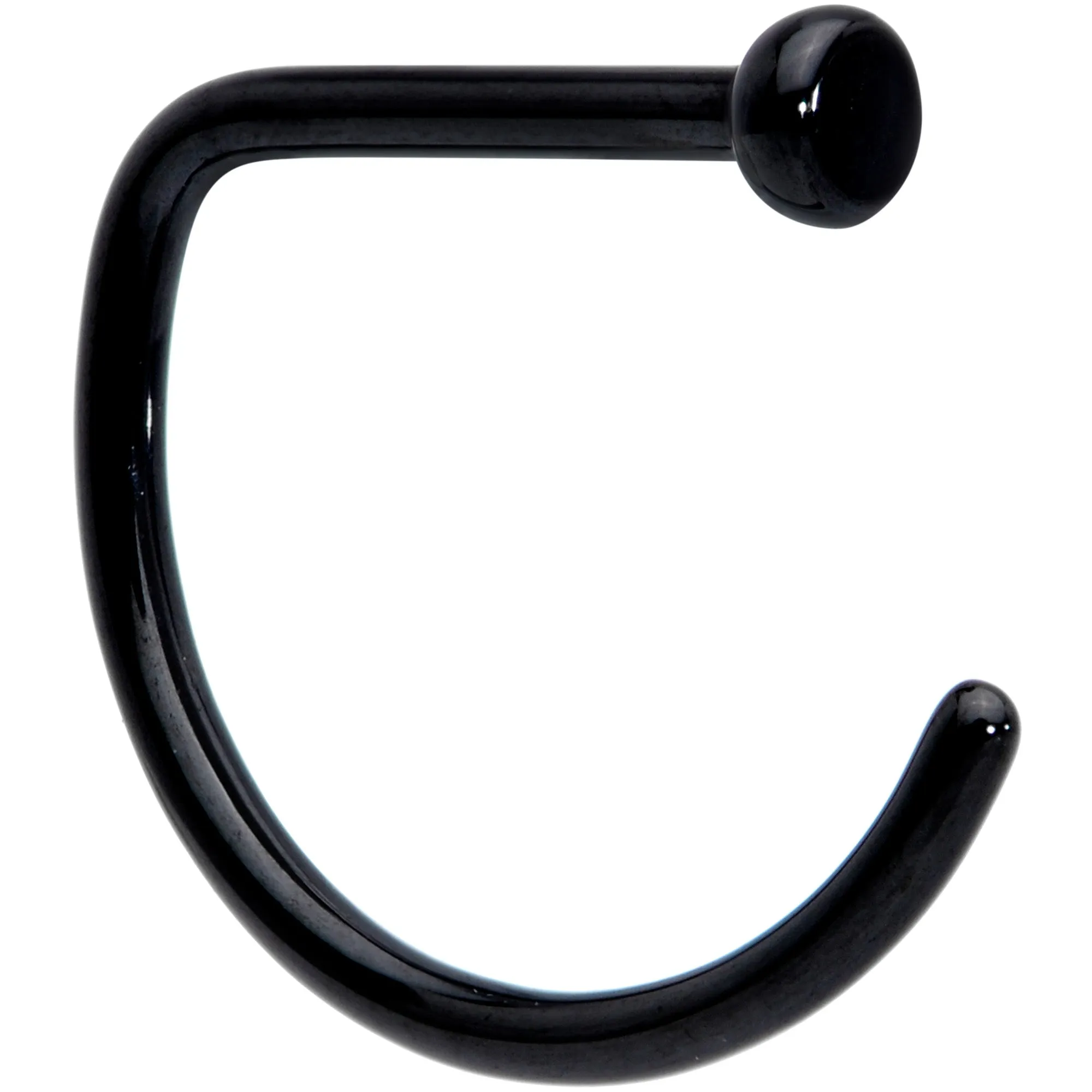 20 Gauge 5/16 Black Implant Grade Titanium D Shape Nose Hoop