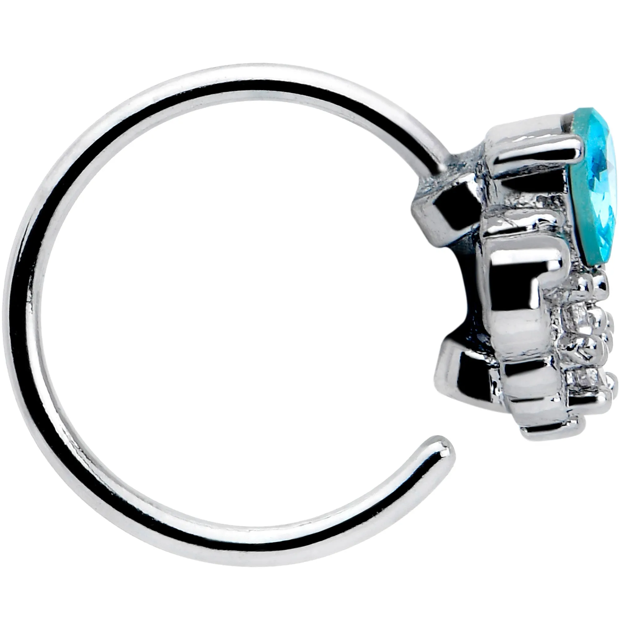 20 Gauge 5/16 Blue Gem Style Simplicity Nose Hoop