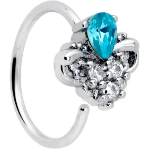 20 Gauge 5/16 Blue Gem Style Simplicity Nose Hoop