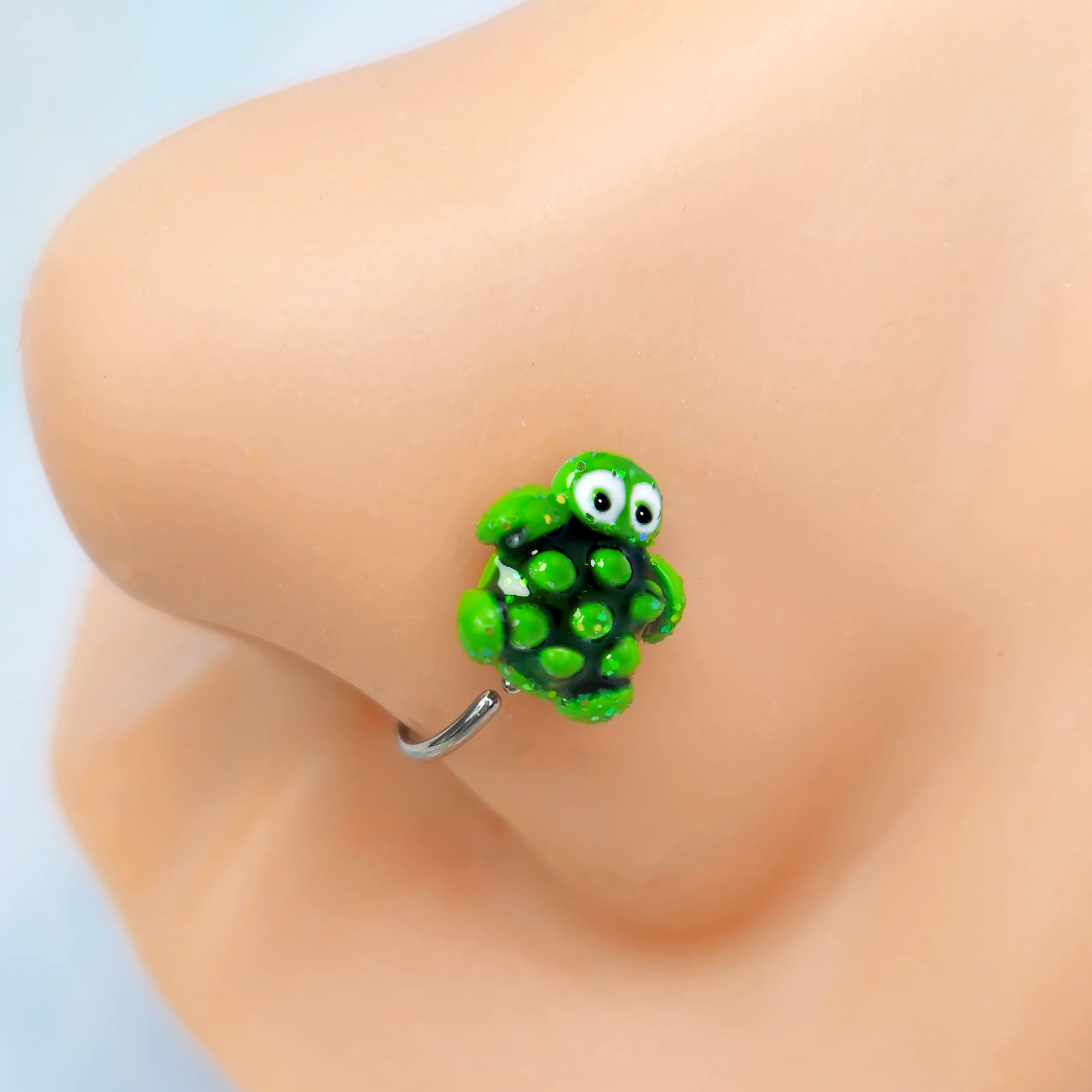 20 Gauge 5/16 Texture Turtle Nose Hoop