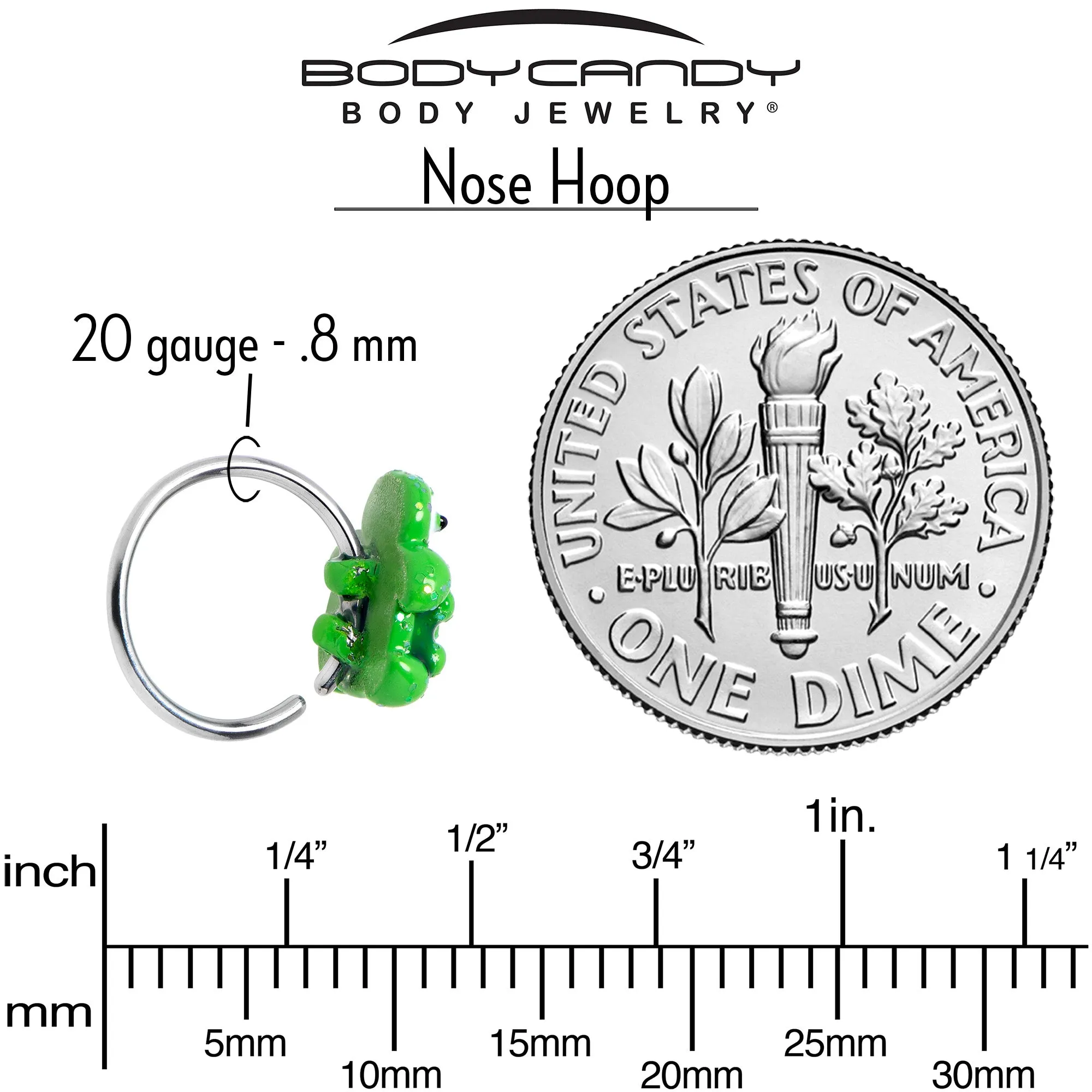 20 Gauge 5/16 Texture Turtle Nose Hoop