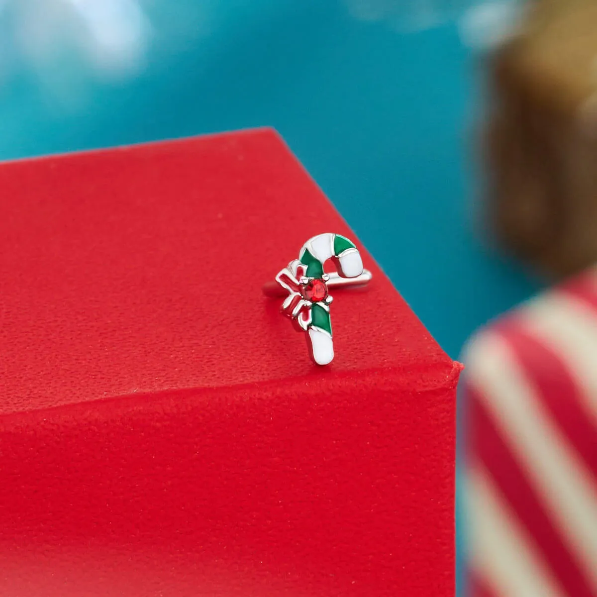 20G 3PCS L-Shaped Chiristmas Santa/ Tree/Candy Cane Nose Rings Stud